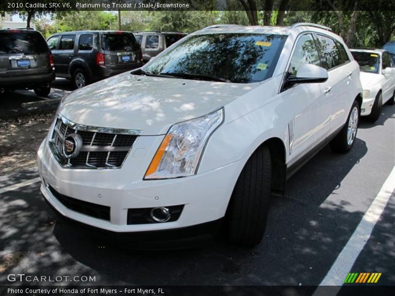 Platinum Ice Tricoat / Shale/Brownstone 2010 Cadillac SRX V6