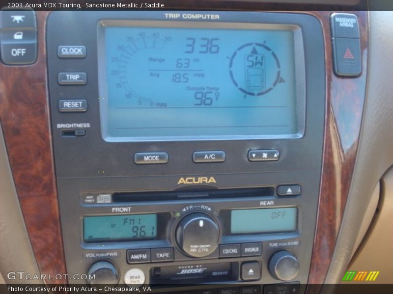 Sandstone Metallic / Saddle 2003 Acura MDX Touring