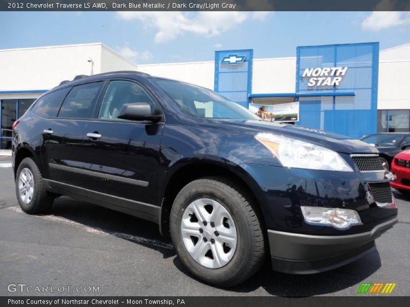 Dark Blue Metallic / Dark Gray/Light Gray 2012 Chevrolet Traverse LS AWD