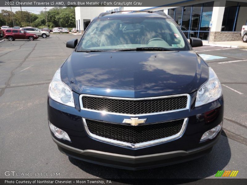 Dark Blue Metallic / Dark Gray/Light Gray 2012 Chevrolet Traverse LS AWD