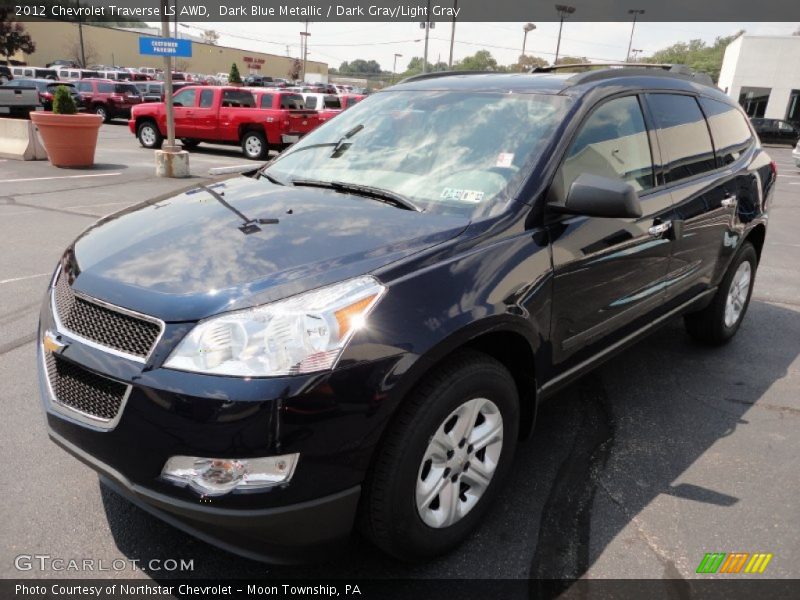 Dark Blue Metallic / Dark Gray/Light Gray 2012 Chevrolet Traverse LS AWD