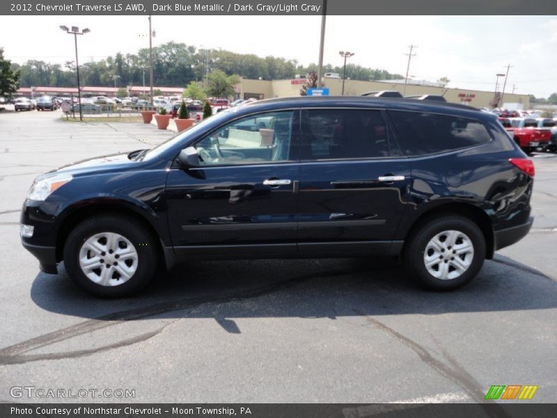 Dark Blue Metallic / Dark Gray/Light Gray 2012 Chevrolet Traverse LS AWD