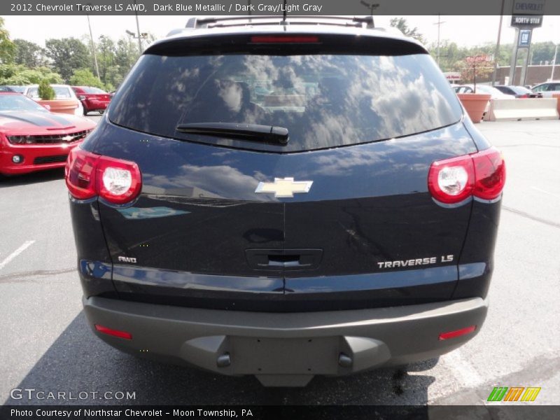 Dark Blue Metallic / Dark Gray/Light Gray 2012 Chevrolet Traverse LS AWD