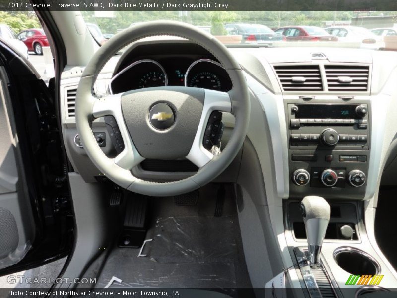 Dark Blue Metallic / Dark Gray/Light Gray 2012 Chevrolet Traverse LS AWD