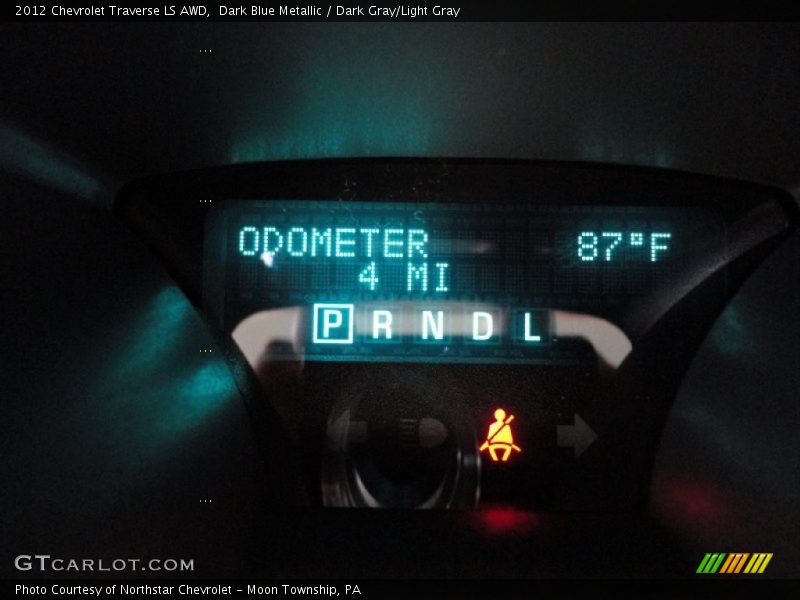 Dark Blue Metallic / Dark Gray/Light Gray 2012 Chevrolet Traverse LS AWD