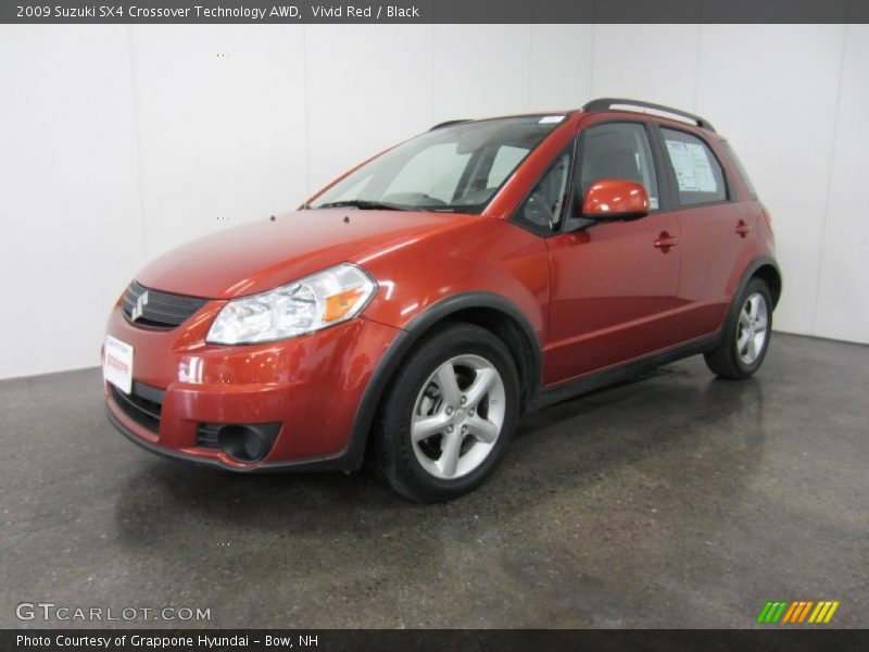 Vivid Red / Black 2009 Suzuki SX4 Crossover Technology AWD