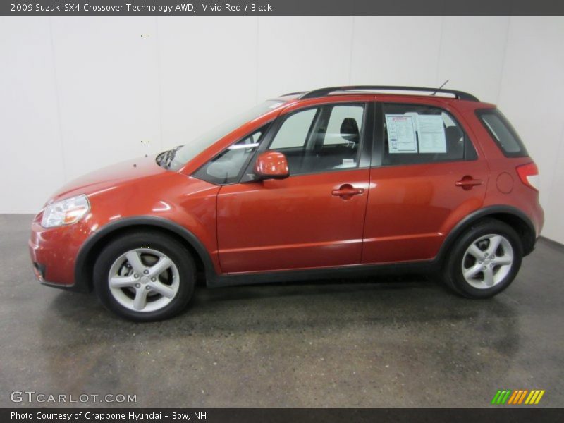 Vivid Red / Black 2009 Suzuki SX4 Crossover Technology AWD