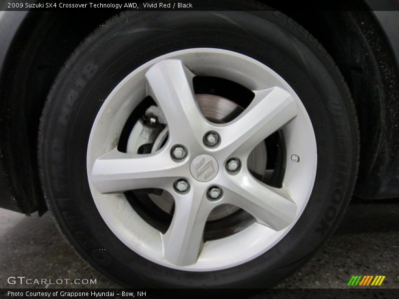 Vivid Red / Black 2009 Suzuki SX4 Crossover Technology AWD