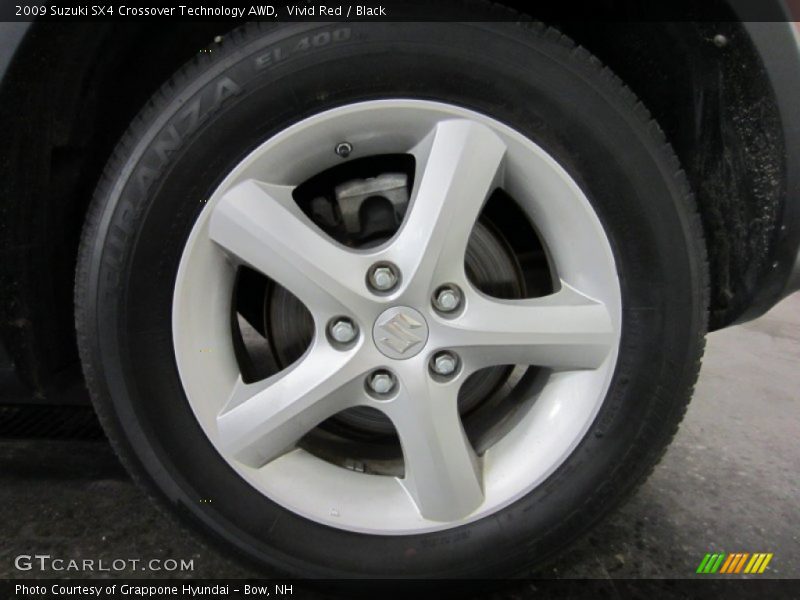 Vivid Red / Black 2009 Suzuki SX4 Crossover Technology AWD