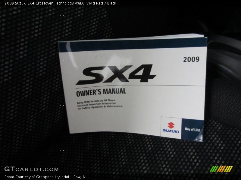 Vivid Red / Black 2009 Suzuki SX4 Crossover Technology AWD