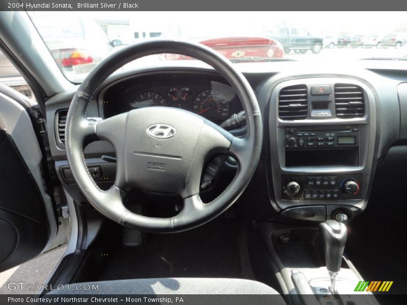Brilliant Silver / Black 2004 Hyundai Sonata
