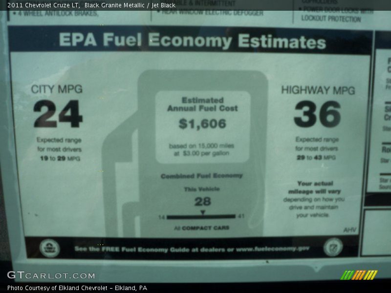 Black Granite Metallic / Jet Black 2011 Chevrolet Cruze LT