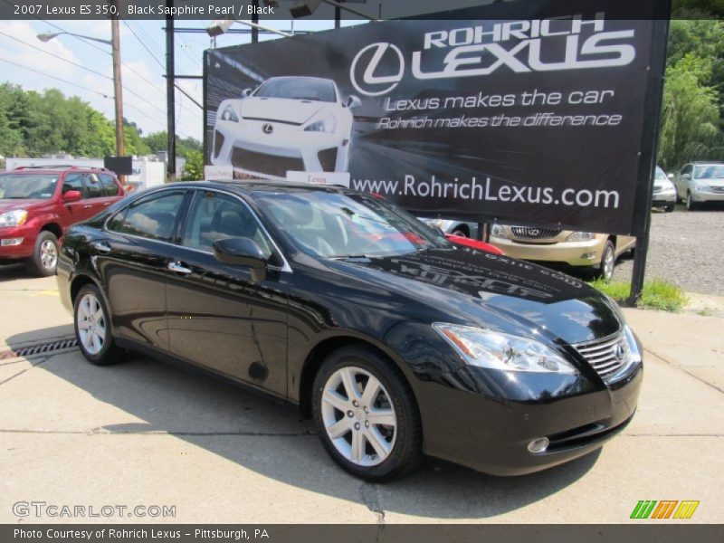Black Sapphire Pearl / Black 2007 Lexus ES 350