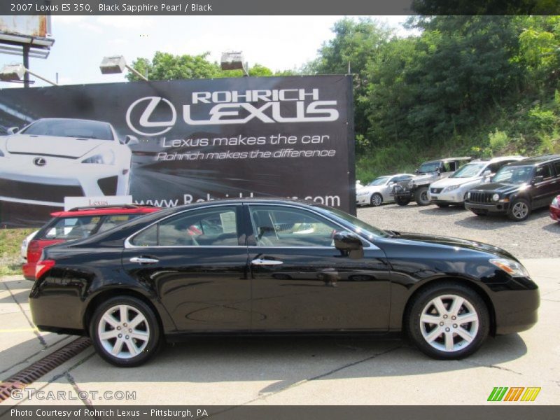 Black Sapphire Pearl / Black 2007 Lexus ES 350