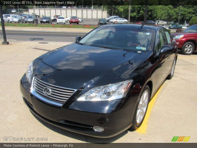 Black Sapphire Pearl / Black 2007 Lexus ES 350