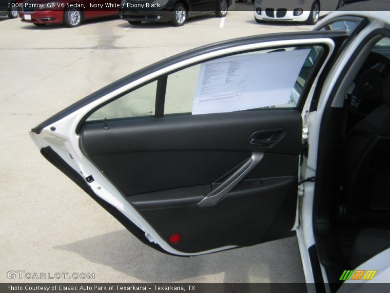 Ivory White / Ebony Black 2008 Pontiac G6 V6 Sedan