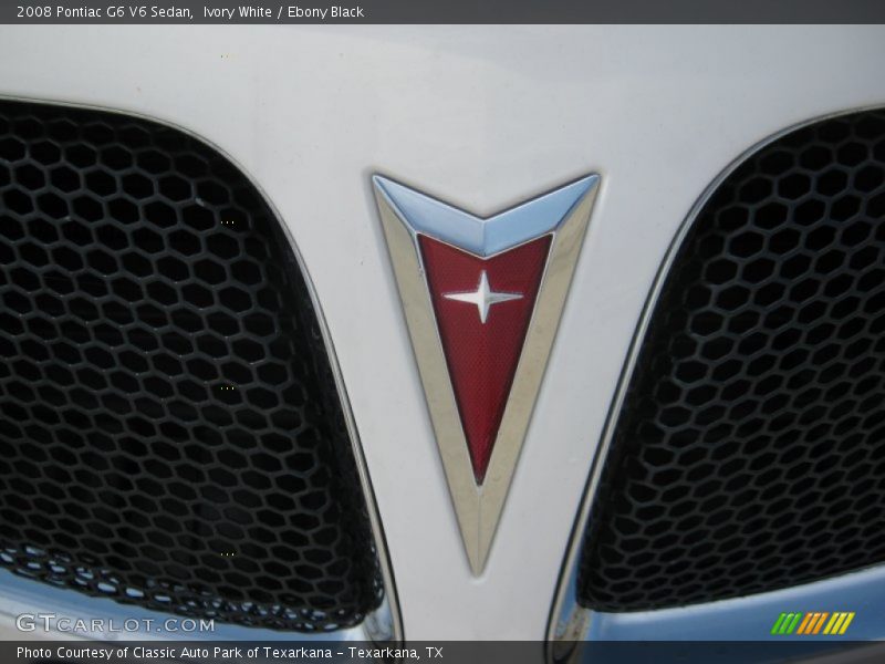 Ivory White / Ebony Black 2008 Pontiac G6 V6 Sedan