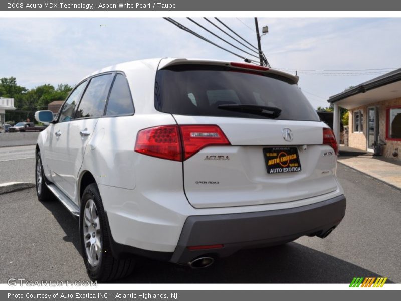 Aspen White Pearl / Taupe 2008 Acura MDX Technology