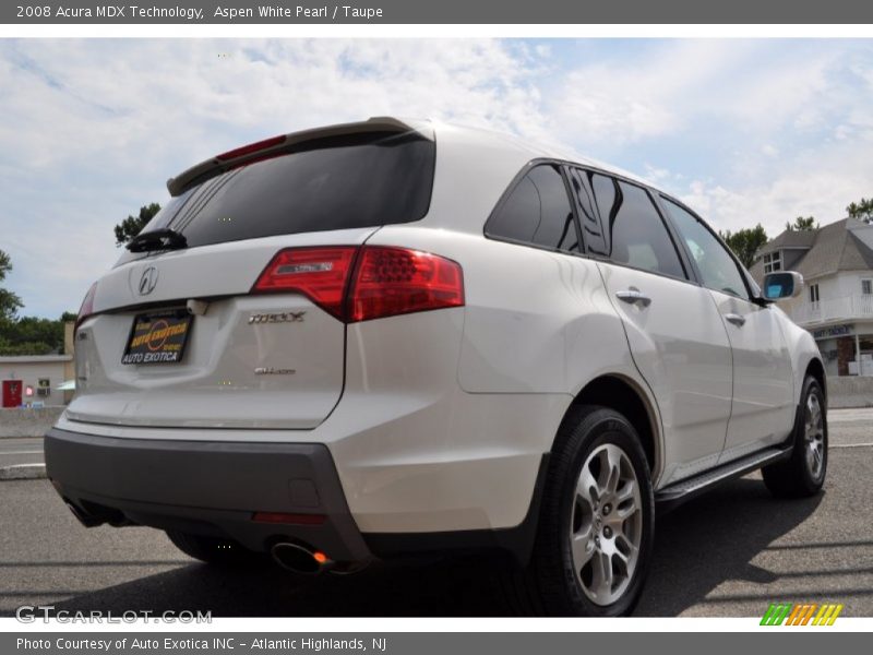 Aspen White Pearl / Taupe 2008 Acura MDX Technology