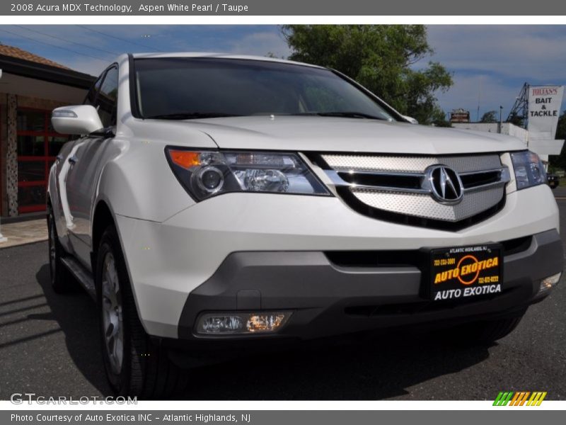 Aspen White Pearl / Taupe 2008 Acura MDX Technology