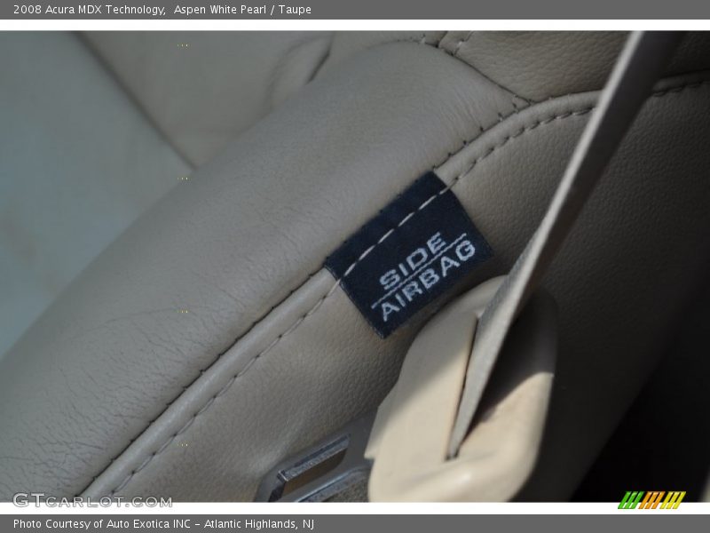 Aspen White Pearl / Taupe 2008 Acura MDX Technology