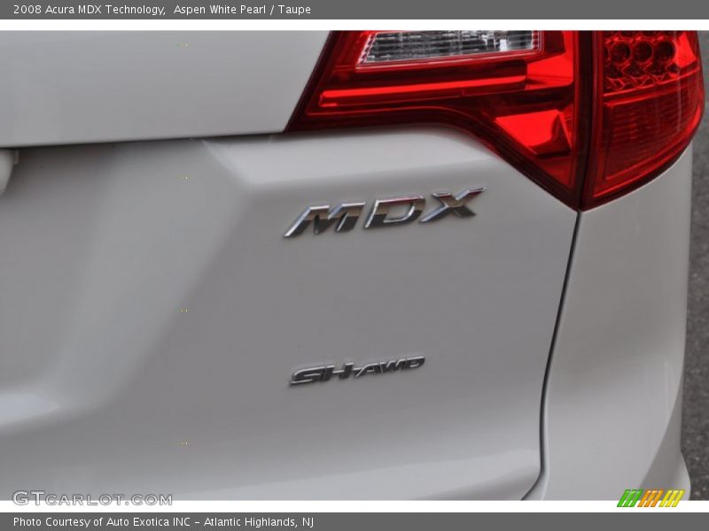 Aspen White Pearl / Taupe 2008 Acura MDX Technology