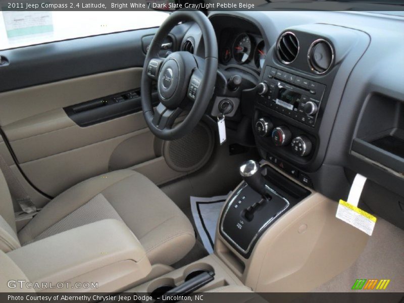 Bright White / Dark Slate Gray/Light Pebble Beige 2011 Jeep Compass 2.4 Latitude