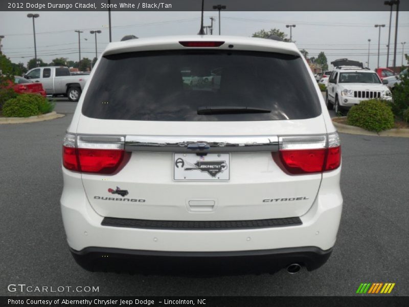 Stone White / Black/Tan 2012 Dodge Durango Citadel