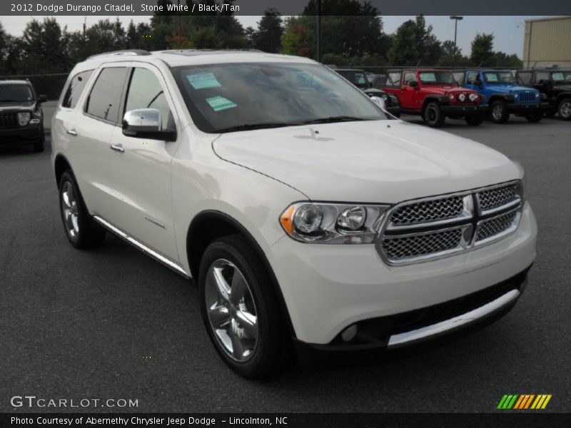 Stone White / Black/Tan 2012 Dodge Durango Citadel