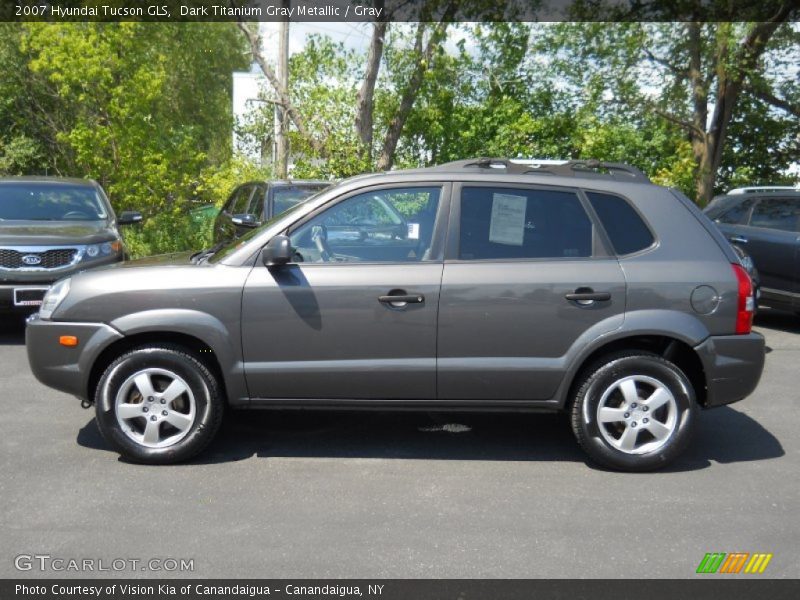 Dark Titanium Gray Metallic / Gray 2007 Hyundai Tucson GLS