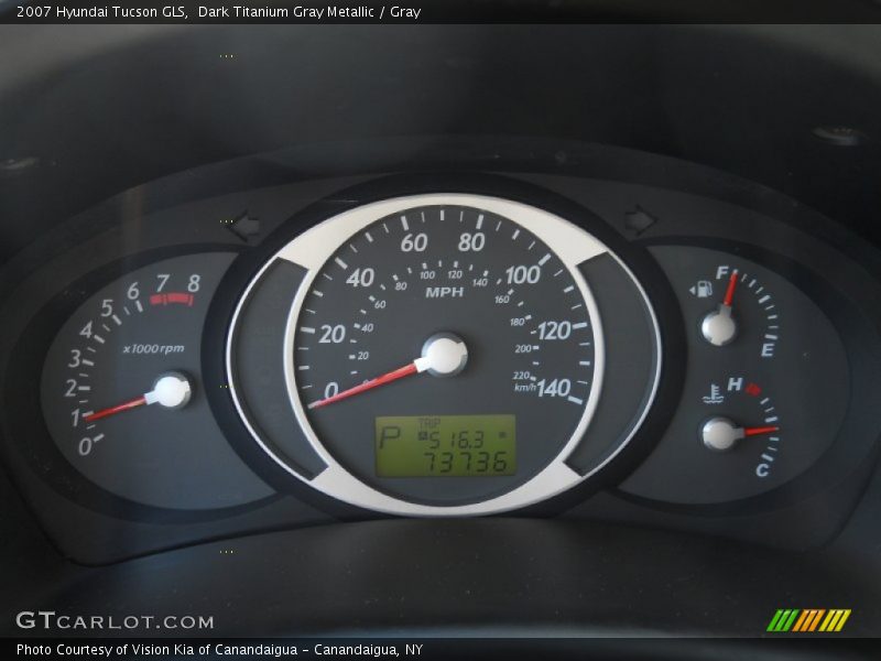 Dark Titanium Gray Metallic / Gray 2007 Hyundai Tucson GLS