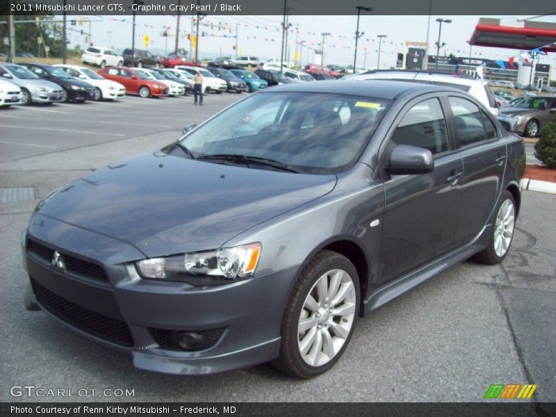 Graphite Gray Pearl / Black 2011 Mitsubishi Lancer GTS