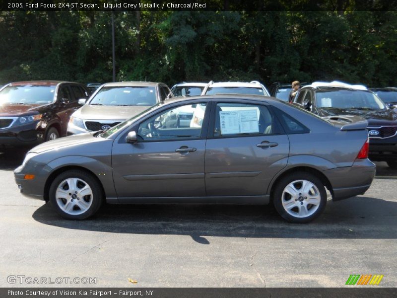 Liquid Grey Metallic / Charcoal/Red 2005 Ford Focus ZX4 ST Sedan