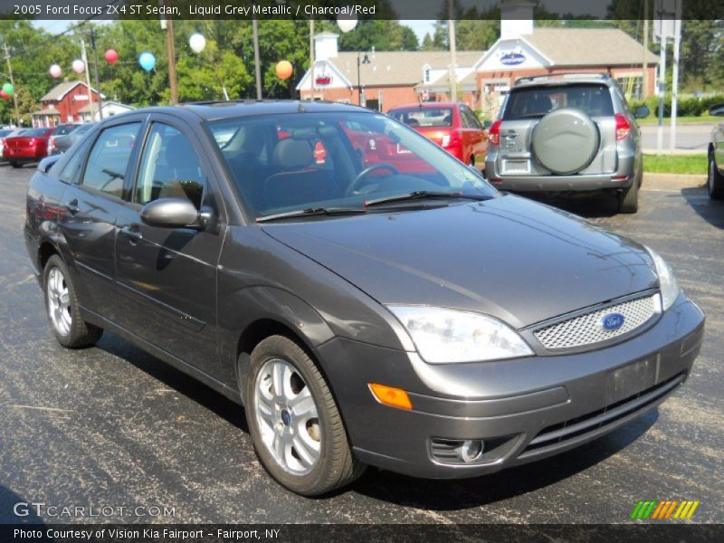 Liquid Grey Metallic / Charcoal/Red 2005 Ford Focus ZX4 ST Sedan