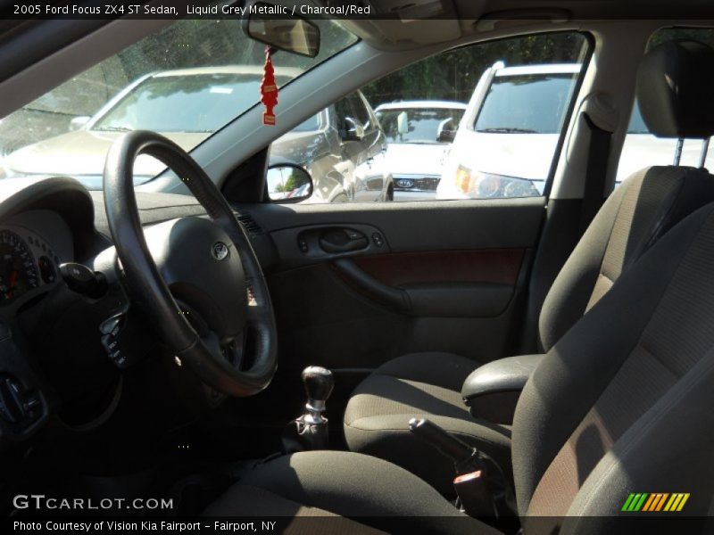 Liquid Grey Metallic / Charcoal/Red 2005 Ford Focus ZX4 ST Sedan