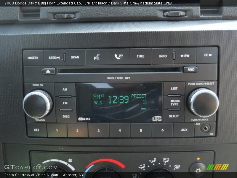 Brilliant Black / Dark Slate Gray/Medium Slate Gray 2008 Dodge Dakota Big Horn Extended Cab