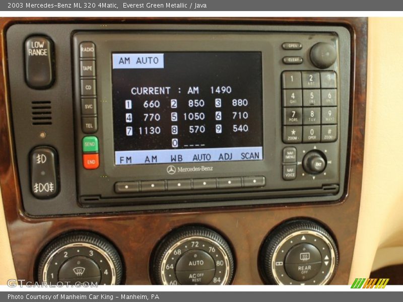 Controls of 2003 ML 320 4Matic