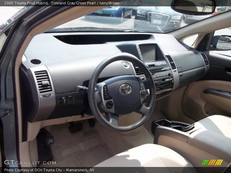 Tideland Gray Green Pearl / Ivory/Brown 2005 Toyota Prius Hybrid