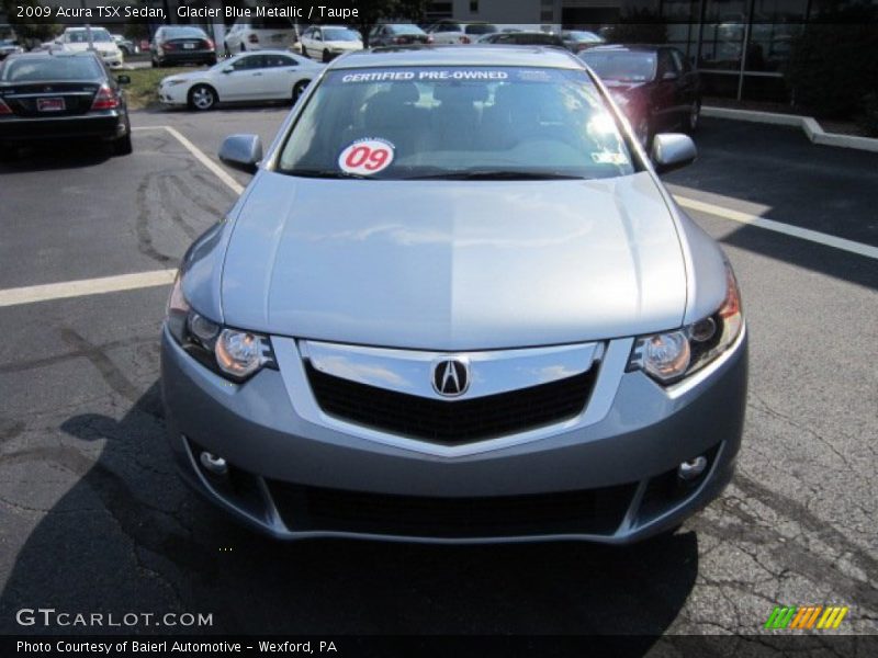 Glacier Blue Metallic / Taupe 2009 Acura TSX Sedan