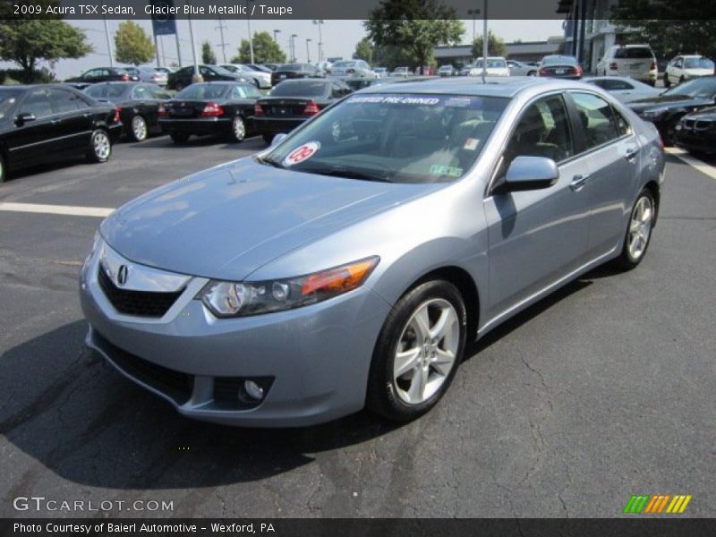 Glacier Blue Metallic / Taupe 2009 Acura TSX Sedan