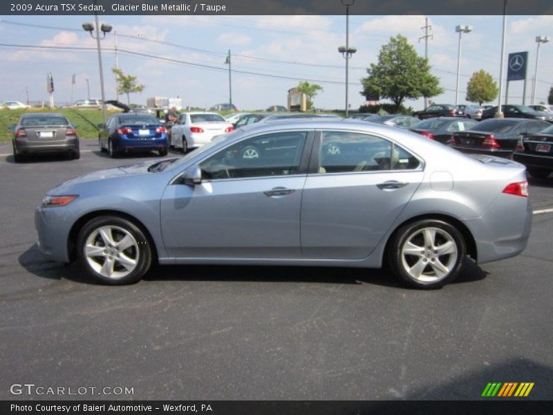 Glacier Blue Metallic / Taupe 2009 Acura TSX Sedan