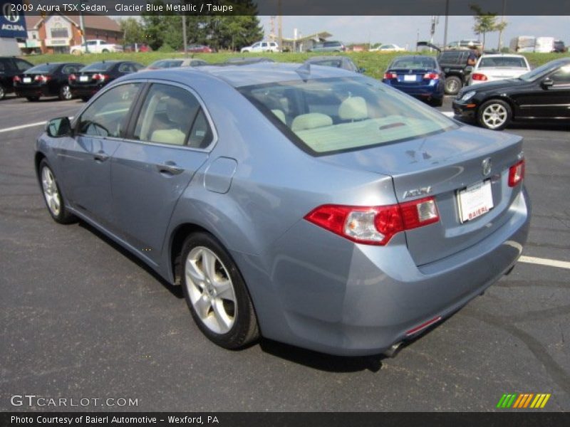 Glacier Blue Metallic / Taupe 2009 Acura TSX Sedan