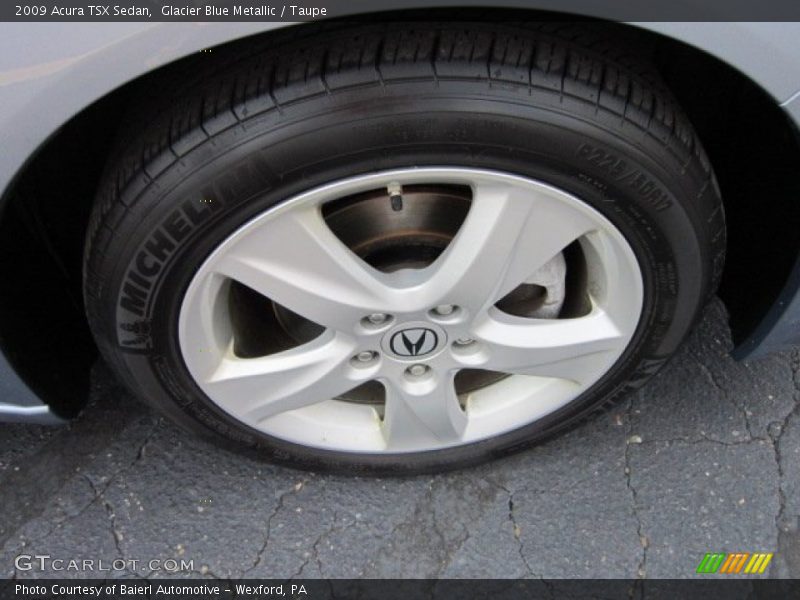 Glacier Blue Metallic / Taupe 2009 Acura TSX Sedan