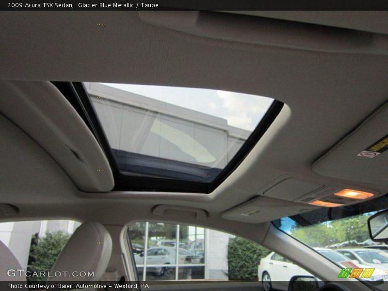 Glacier Blue Metallic / Taupe 2009 Acura TSX Sedan