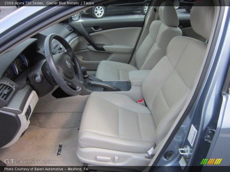 Glacier Blue Metallic / Taupe 2009 Acura TSX Sedan