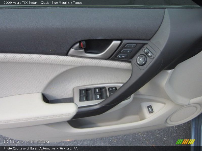 Glacier Blue Metallic / Taupe 2009 Acura TSX Sedan
