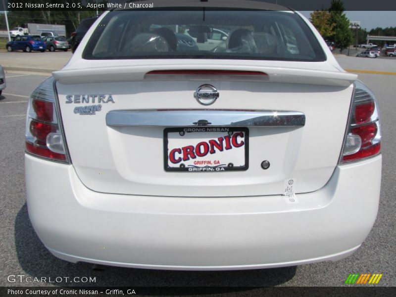 Aspen White / Charcoal 2012 Nissan Sentra 2.0 S
