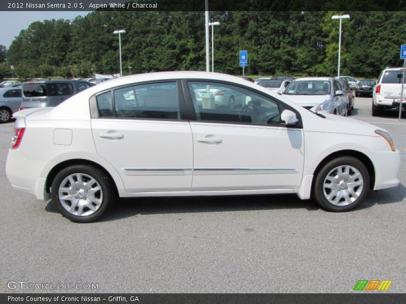 Aspen White / Charcoal 2012 Nissan Sentra 2.0 S