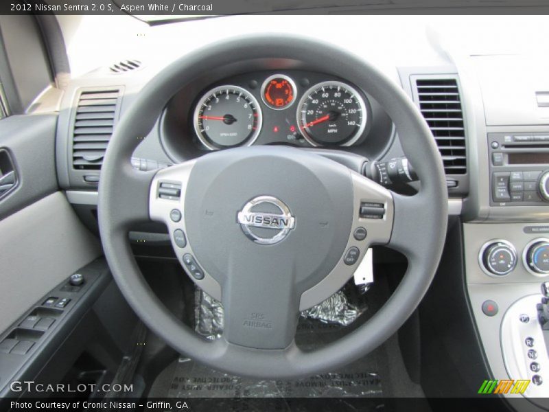 Aspen White / Charcoal 2012 Nissan Sentra 2.0 S