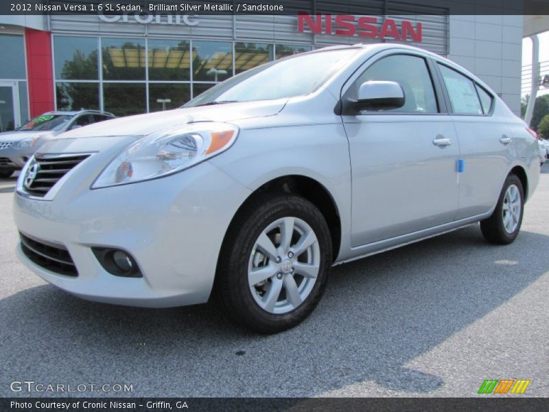 Brilliant Silver Metallic / Sandstone 2012 Nissan Versa 1.6 SL Sedan